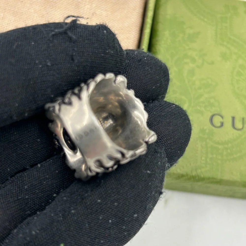 Gucci Lionhead motif Ring in silver made in Italy size 8.5 - Picture 6 of 7